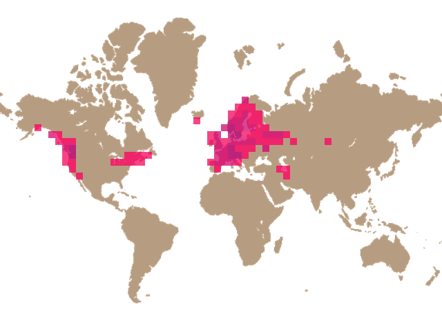 Hair ice (Exidiopsis effusa) distribution info