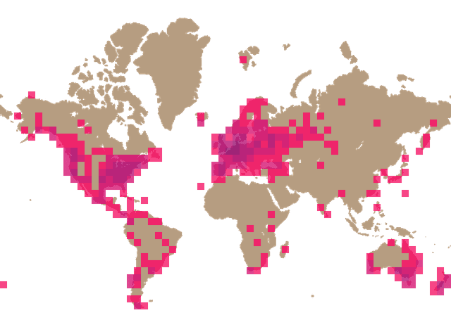 Yellow brain fungus (Tremella mesenterica) distribution info