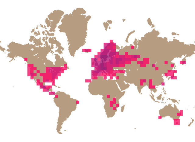 Golden chanterelle (Cantharellus cibarius) distribution info
