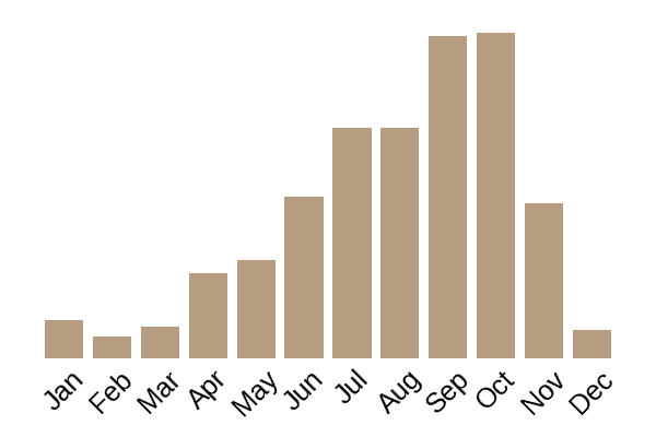 Horse mushroom (Agaricus arvensis) seasonality info