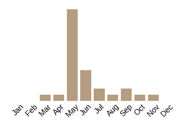 Fool's mushroom (Amanita verna) seasonality info